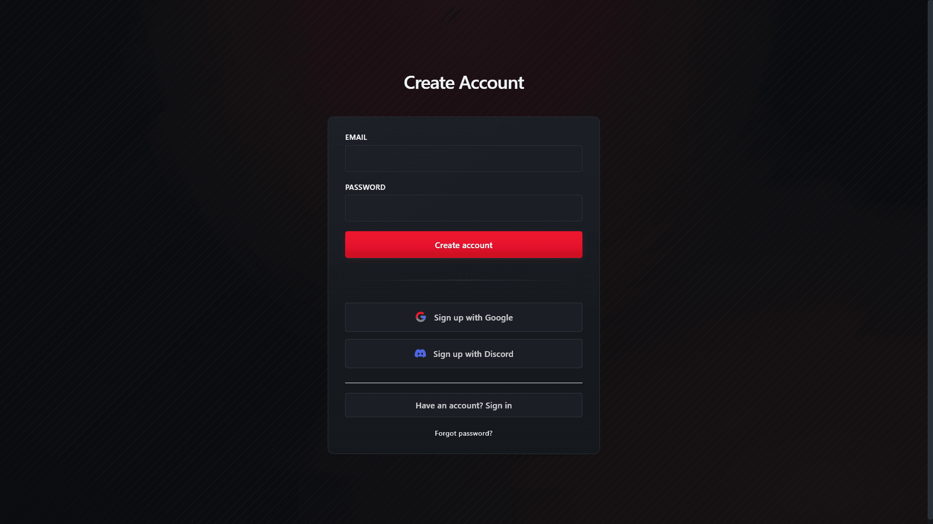 Account creation